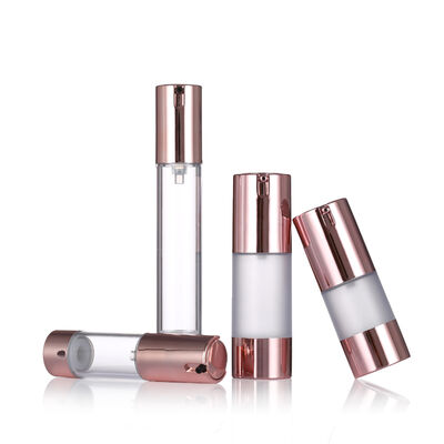 Luxury Rose Gold bezpowietrzna butelka pompy 15-20 ml okrągła bezpowietrzna butelka balsam butelka serum