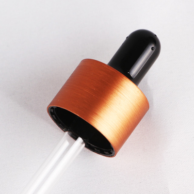 18mm szczotkowana aluminiowa zakrętka z zakraplaczem do butelki z olejkiem eterycznym 18/410