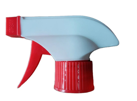 Plastikowy opryskiwacz spustowy w kolorze czerwono-białym 28 mm do butelki do mycia ogrodu