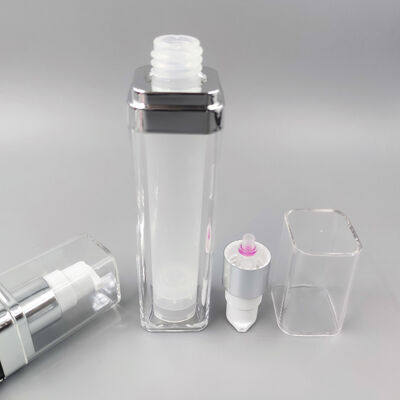 Hurtownia Fabryczna Wysokiej Jakości Kwadratowa Dwustronna Butelka Próżniowa 30ml 50ml 75ml Gorąca Sprzedaż Pojemnik na Płynne Kosmetyki do Szamponu