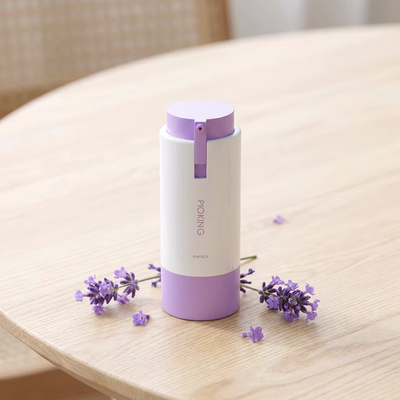 Recyklowalna butelka bezpowietrzna z prywatną etykietą 15ml 30ml 50ml, okrągły kształt, niestandardowy kolor różowy fioletowy, butelka na balsam ABS do opakowań kosmetyków