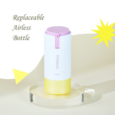 Recyklowalna butelka bezpowietrzna z prywatną etykietą 15ml 30ml 50ml, okrągły kształt, niestandardowy kolor różowy fioletowy, butelka na balsam ABS do opakowań kosmetyków