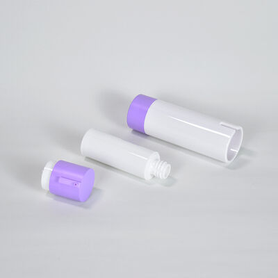 Recyklowalna butelka bezpowietrzna z prywatną etykietą 15ml 30ml 50ml, okrągły kształt, niestandardowy kolor różowy fioletowy, butelka na balsam ABS do opakowań kosmetyków