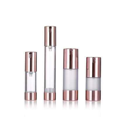 Luxury Rose Gold bezpowietrzna butelka pompy 15-20 ml okrągła bezpowietrzna butelka balsam butelka serum