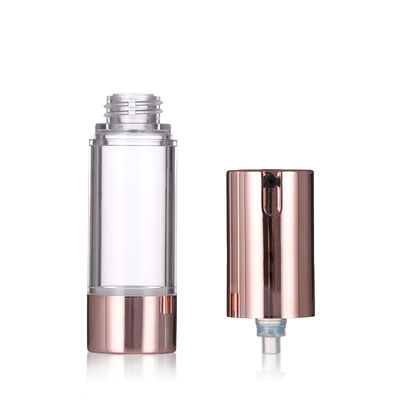 Luxury Rose Gold bezpowietrzna butelka pompy 15-20 ml okrągła bezpowietrzna butelka balsam butelka serum