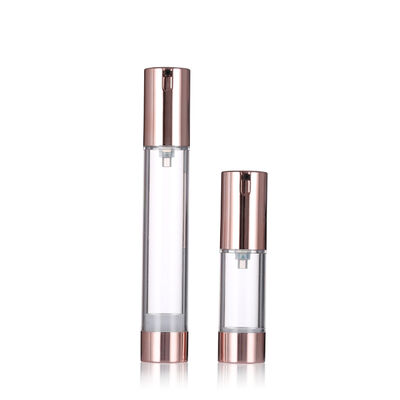 Luxury Rose Gold bezpowietrzna butelka pompy 15-20 ml okrągła bezpowietrzna butelka balsam butelka serum