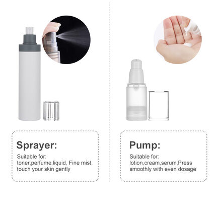 Najwyższej jakości czarna butelka bez powietrza 15ml 30ml 50ml PP plastikowe butelki bez powietrza kosmetyczne
