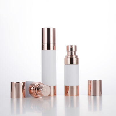 Pustka podróżna Mini okrągła butelka bez powietrza 15 ml 30 ml 50 ml butelka próżniowa Rose Gold