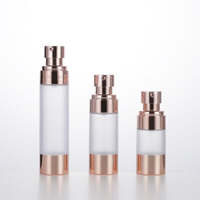 Pustka podróżna Mini okrągła butelka bez powietrza 15 ml 30 ml 50 ml butelka próżniowa Rose Gold