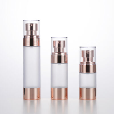 Pustka podróżna Mini okrągła butelka bez powietrza 15 ml 30 ml 50 ml butelka próżniowa Rose Gold