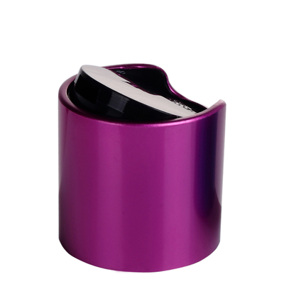 Aluminiowe plastikowe zakrętki do butelek kosmetycznych 28 mm Disc Top Flip Top OEM