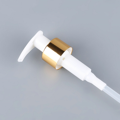 Biała złota plastikowa pompa do balsamu, ręczna pompa do mydła o pojemności 1,2 cm3, materiał aluminiowy OEM