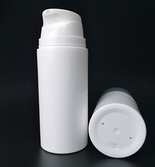 Cylindryczne butelki z pompką bezpowietrzną Biały materiał z tworzywa sztucznego PP 80 ml 100 ml 150 ml